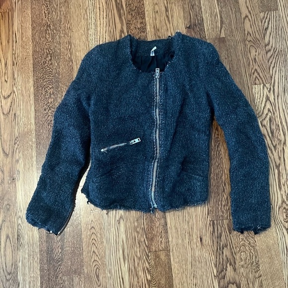 Iro Women’s Black Fluffy Jacket Size 2